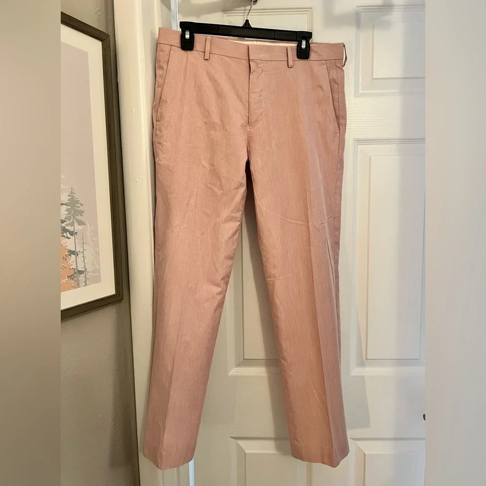 J. Crew Men's Light Pink stripe Chinos ludlow slim